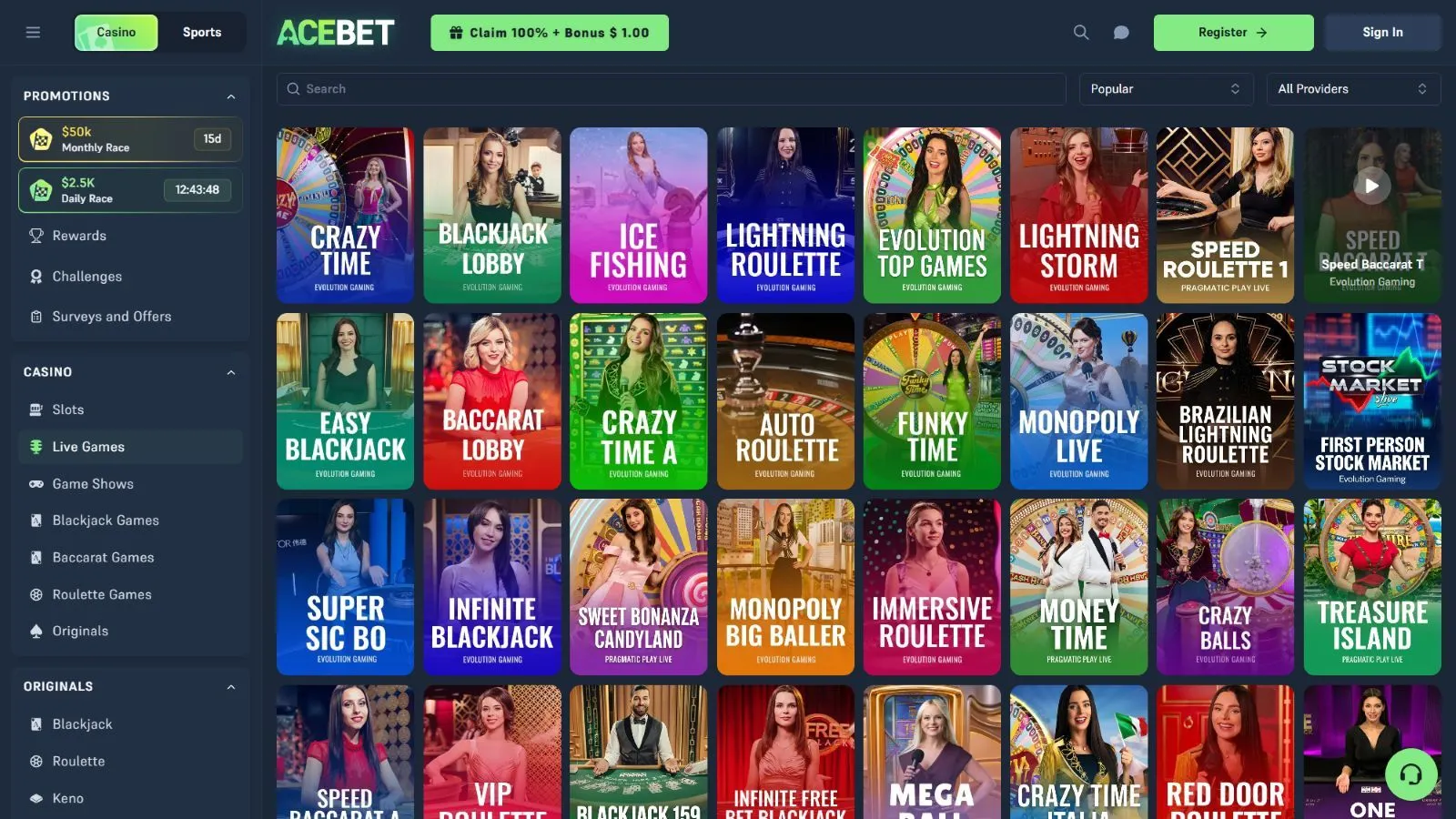 Acebet Casino Review 2026 preview 3