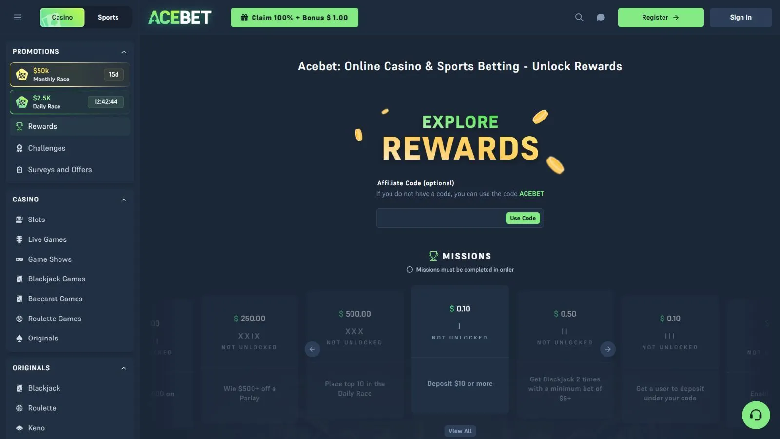 Acebet Casino Review 2026 preview 2