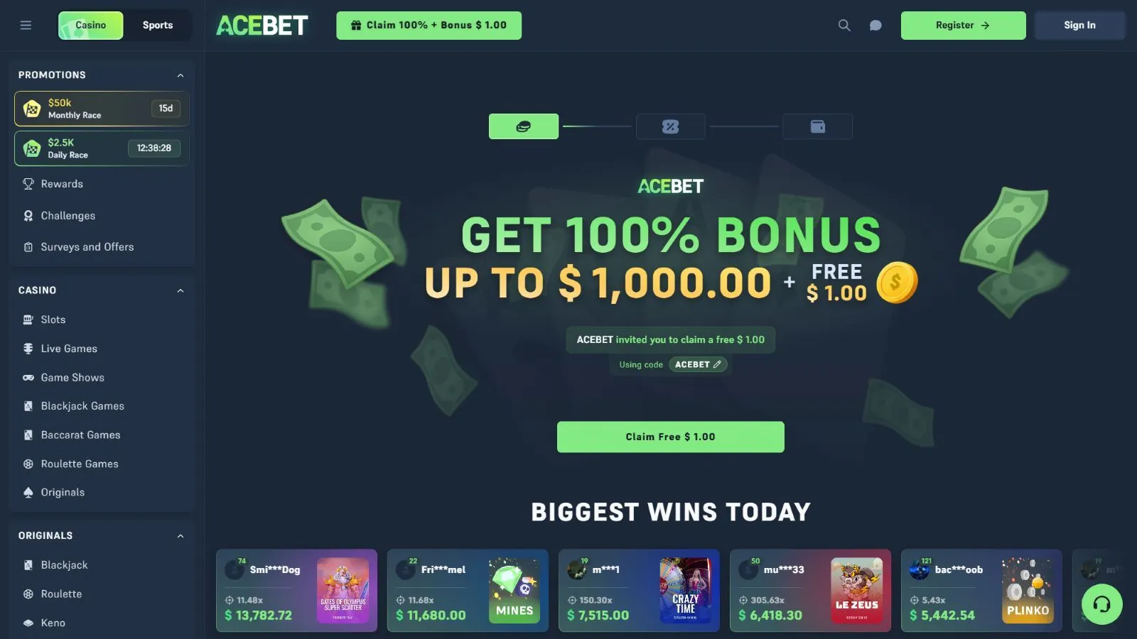 Acebet Casino Review 2026 preview 5