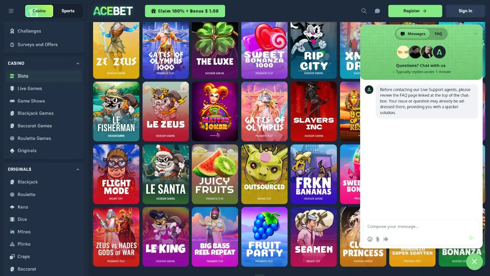 Acebet Casino Review 2026 preview 8