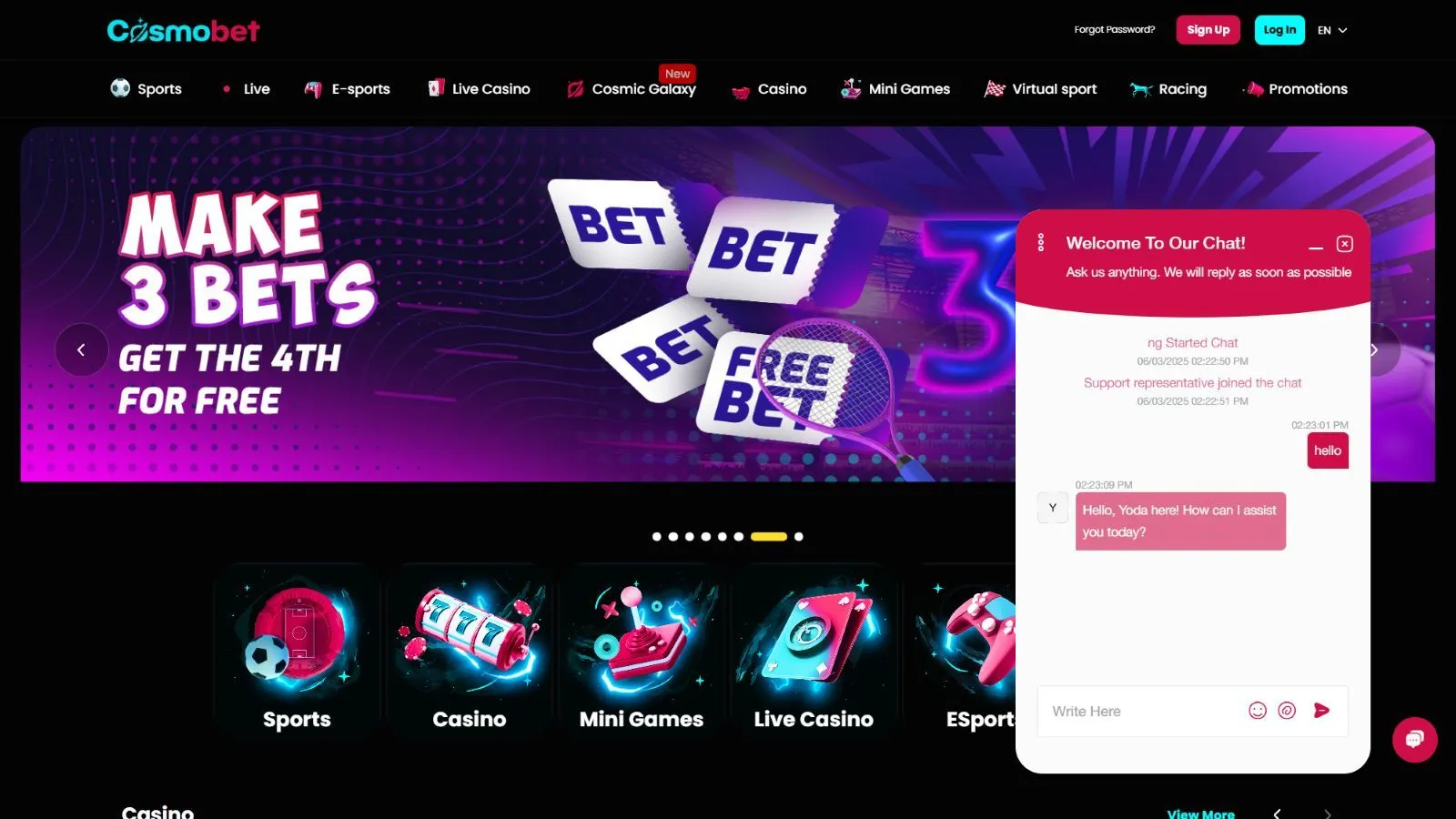 CosmoBet Casino Review 2026 preview 1